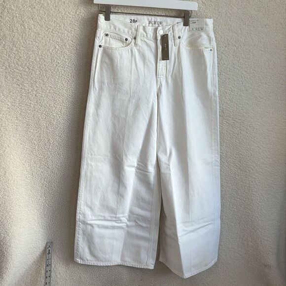 J Crew High-rise superwide-leg jean in white Womens Size‎ 28 Petite - Picture 1 of 13